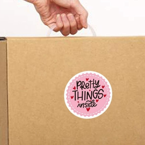 50 Ct 2x2" RESTOCKED  Pretty Things Inside Stickers. Small Business Than… - Picture 3 of 8